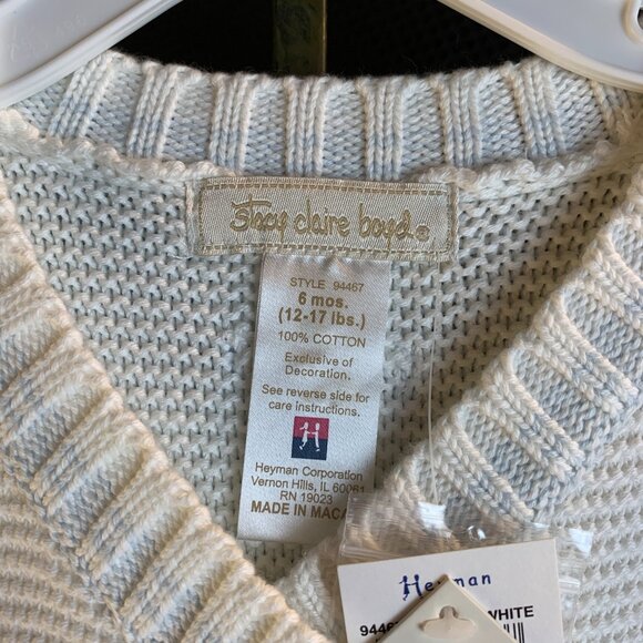 NWT Stacy Claire Boyd cardigan sweater infant girls size 6M (12-17 lbs.) White - Picture 2 of 4